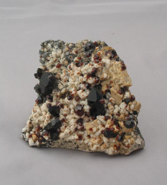 Smoky Quartz with Garnet on Microcline 