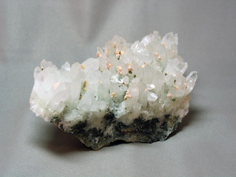 Quartz with Rhodocrosite & Pyrite