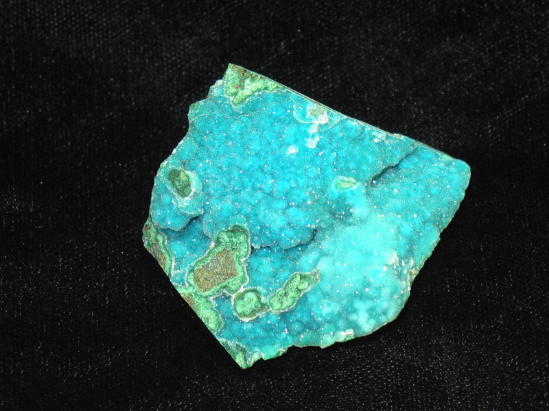 Druzy Chrysocolla on Malachite