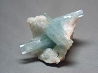 Aquamarine on Albite